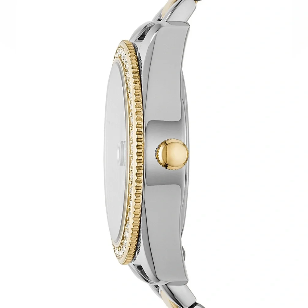 Fossil Scarlette Three-Hand Date Two-Tone Stainless Steel Watch.